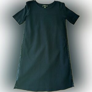 Black shift dress with cut out pattern on back